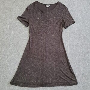 Vintage 90s black rhinestone t shirt dress glam celestial witchy grunge goth